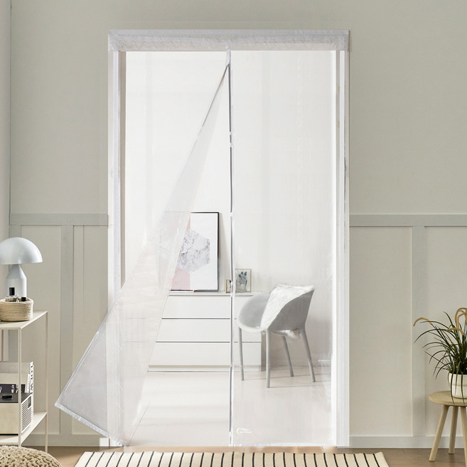 알뜨리 현관 방문 자석식 모기장 엣지, 화이트