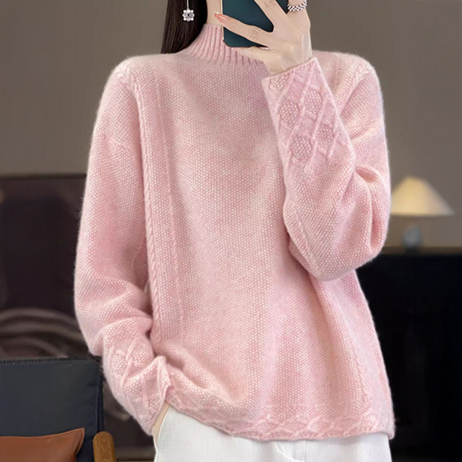 포플러앤씨 여성용 아린코벨 하프넥 꽈배기 니트 P25WKN091109