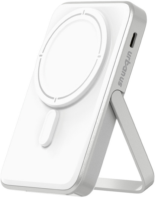 어반어스 15W 고속 맥세이프 킥스탠드 보조배터리 10000mAh C타입, 화이트, UB-DAPD15SD10