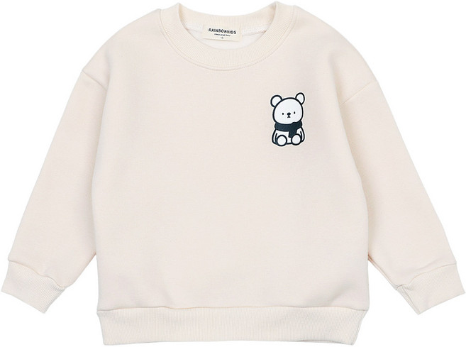 레인보우키즈 아동용 머플러 곰돌이 기모 맨투맨