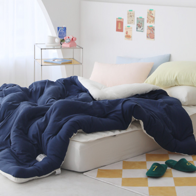 베이직톤 크레용 부드러운 사계절 옥수수솜 차렵이불 세트