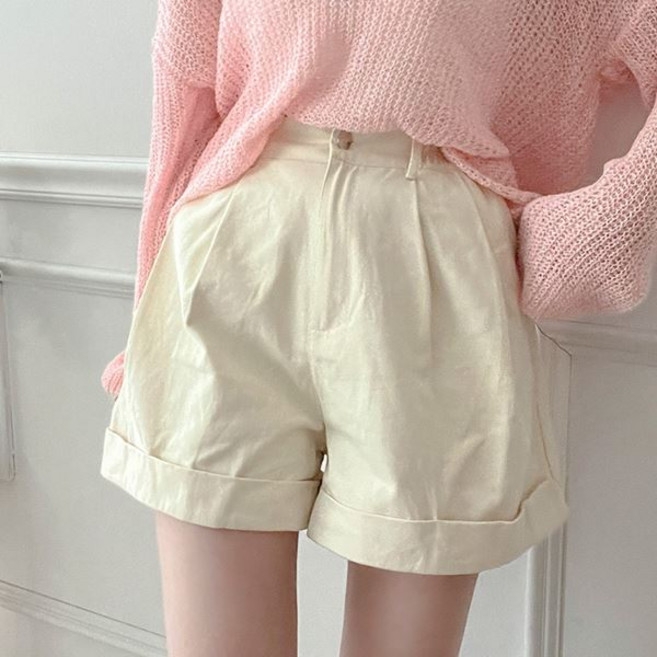 여성용 롤업 밴딩 반바지