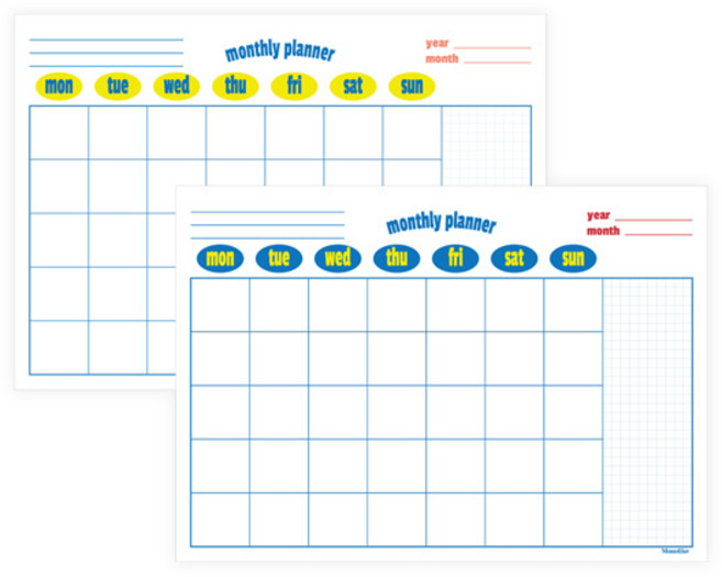 모노라이크 레트로팝 A4 먼슬리 플래너, 03 Blue, 1개