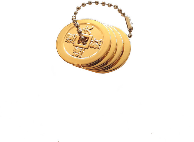 대박 엽전 골드 네가지 체인포함 행운대박 + 운수대통 + 만사형통 + 소원성취, 금색