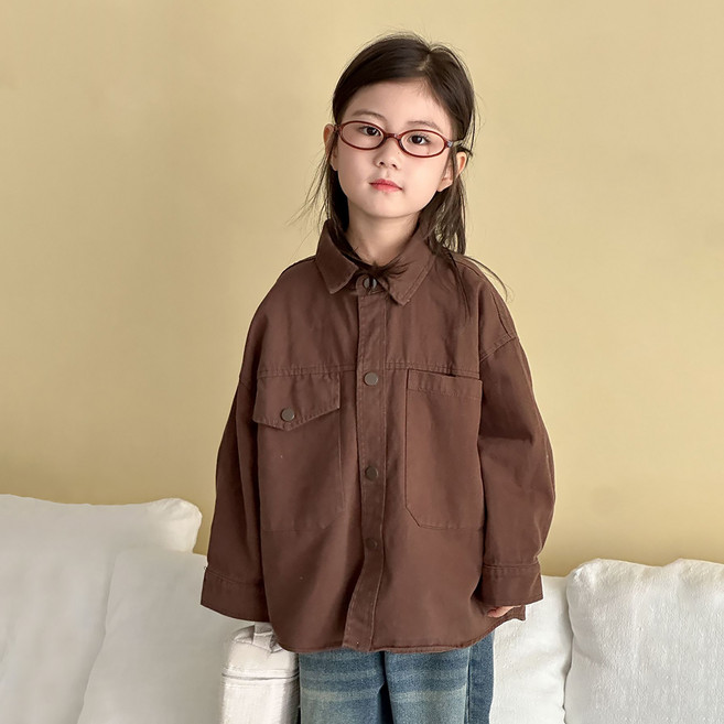 스타빈 아동용 빅포켓 심플 셔츠 자켓