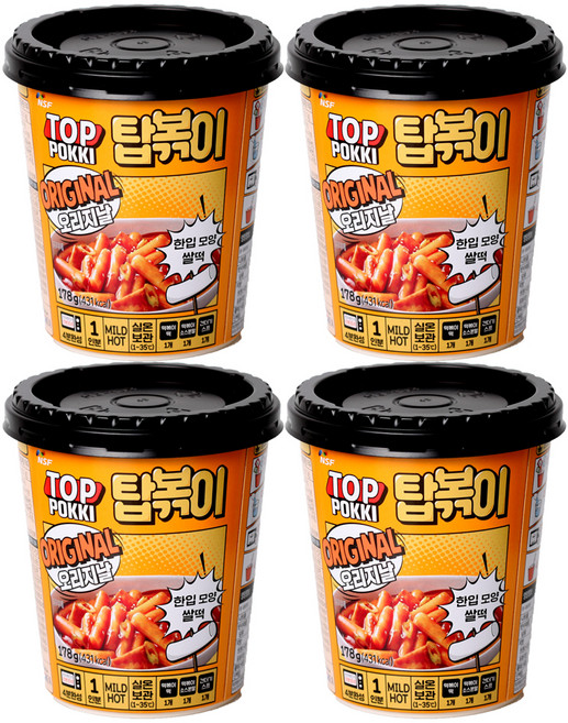 탑볶이 컵 오리지널, 178g, 4개