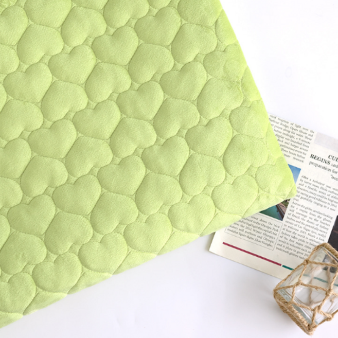 하트 조이 누빔 4온스 부드러운 극세사 홈패션 원단, 라임그린, 1개