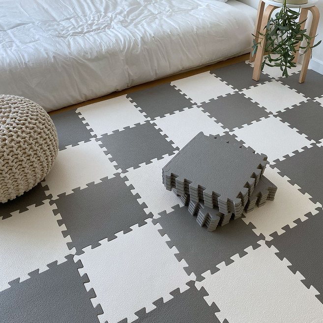 손할매 유아용 프리미엄 마블 안전인증 퍼즐매트, 그레이, 10개