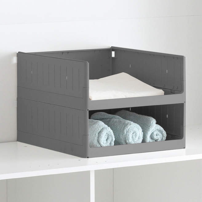 올리빙 국내 제조 멀티 모듈 슬라이딩 리빙박스, 그레이, 2개