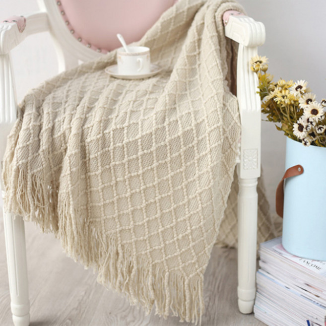 다이아몬드 패턴 수술 니트 블랭킷