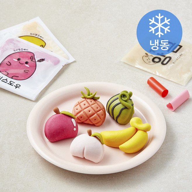 쌀이랑놀자 베이직 과일반달떡 세트 140g (냉동), 1개입, 1세트