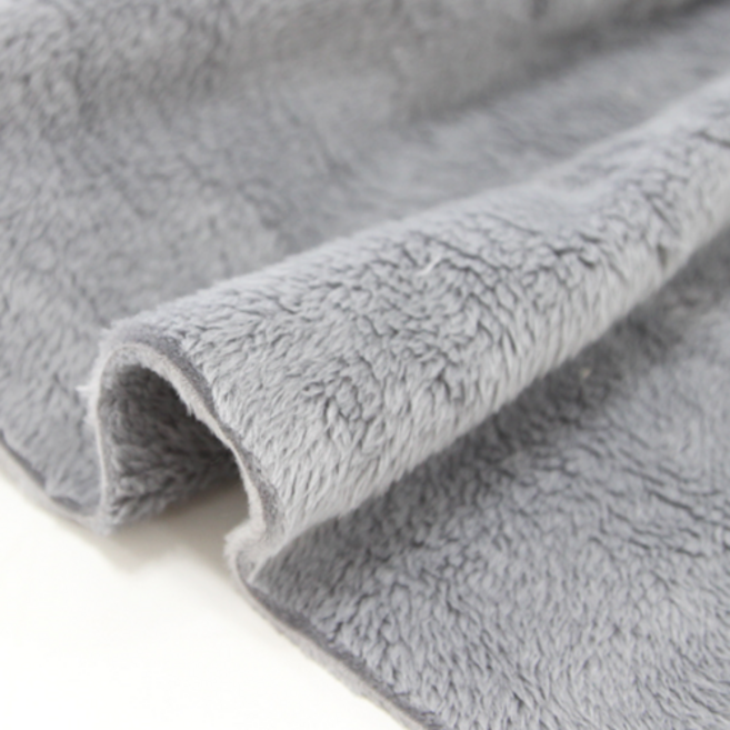 릴리패브릭 라네쥬 부드러운 털원단 양면 극세사 담요 강아지옷 소품 원단, 그레이, 1개
