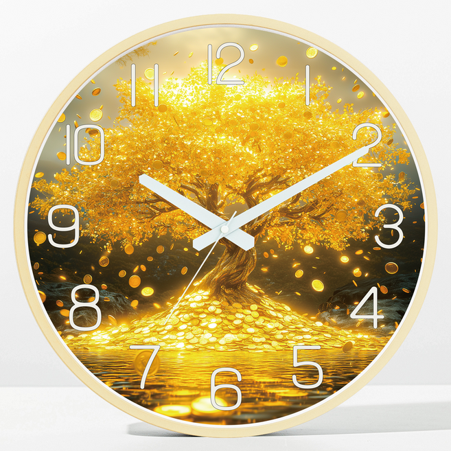 메르헨몬드 무소음 벽시계 대형 40cm, 황금 돈나무 04