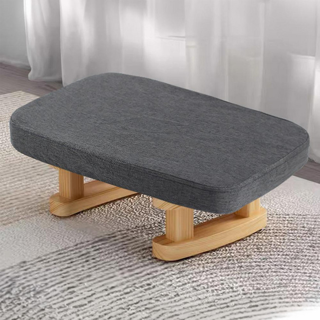 HANEE 布藝坐墊腳踏凳, 深灰色