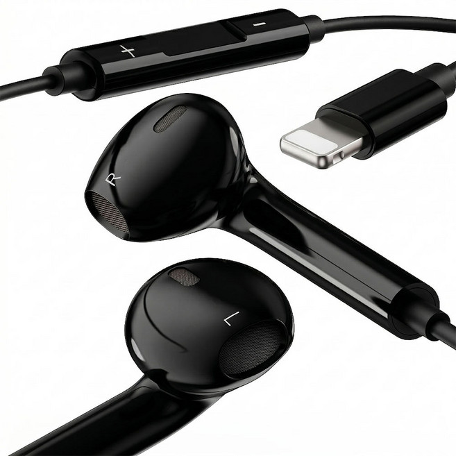 누아트 스테레오 이어팟 유선 이어폰, 블랙