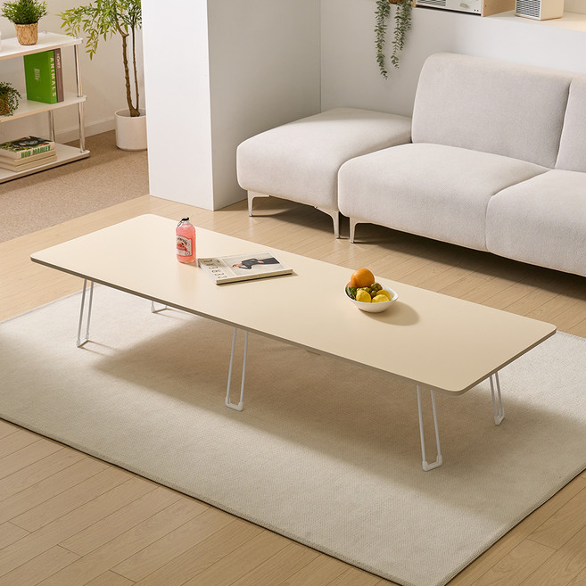 아이캔컴퍼니 E0 LPM 모모 울트라 9파이 접이식 테이블 고객직접설치, 크림베이지