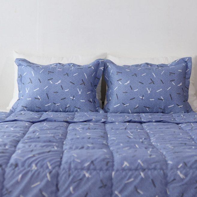 무이비엔 레즐리 베개커버 + 베개솜, 블루, 2개