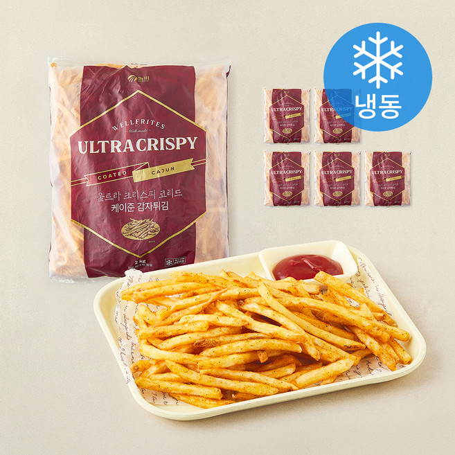 웰프리츠/Wellfrites 울트라 크리스피 코티드 케이준프라이 (냉동), 2kg, 6개