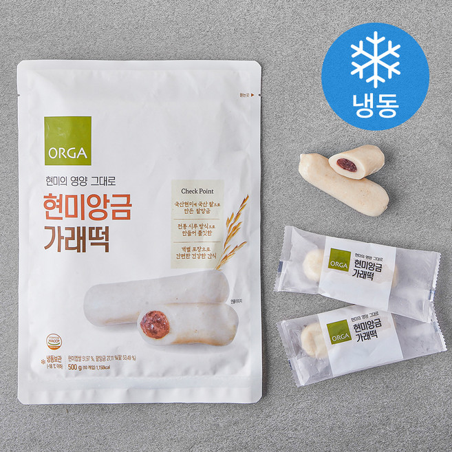 ORGA 현미 앙금 가래떡 (냉동), 500g, 1개입, 1개