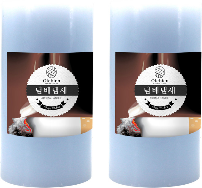 올레비엔 아로마 필라캔들, 담배냄새, 590g, 2개