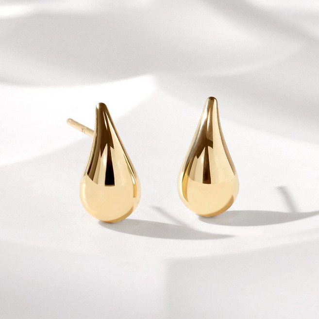 골드팡 여성용 14k 통통오르빗물방울 귀걸이 + 쇼핑백