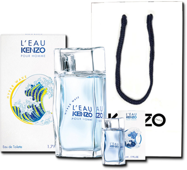 겐조 하이퍼 웨이브 뿌르 옴므 오 드 뚜왈렛 EDT 50ml + 뿌르 옴므 EDT 5ml + 쇼핑백 세트, 1세트