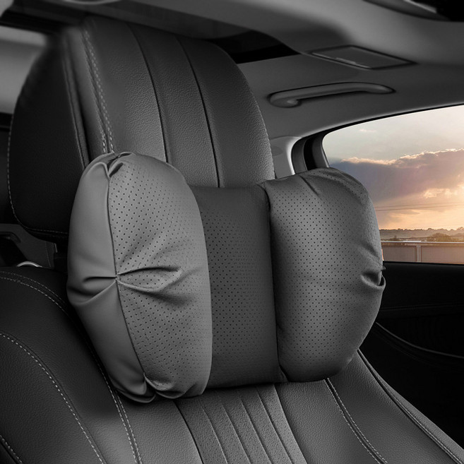GMZ MOTORS 車用頭枕頸枕, 1個, 黑色