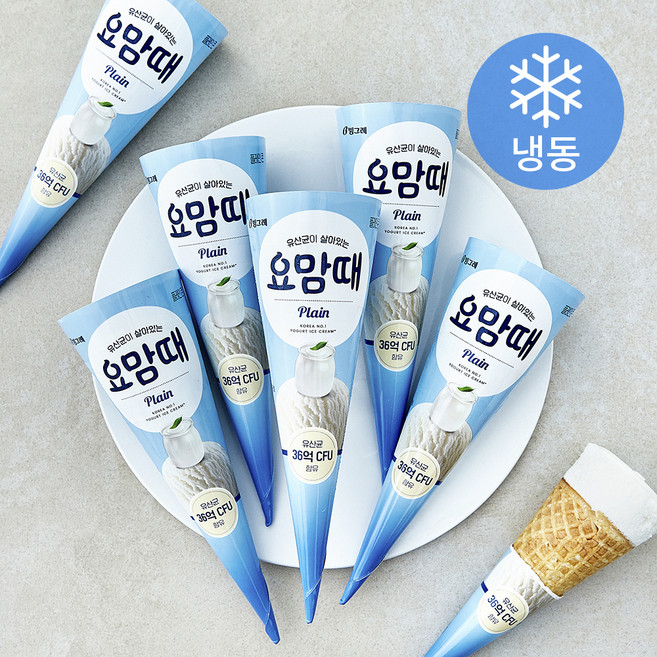 빙그레 요맘때 플레인콘 (냉동), 6개, 1개입, 150ml
