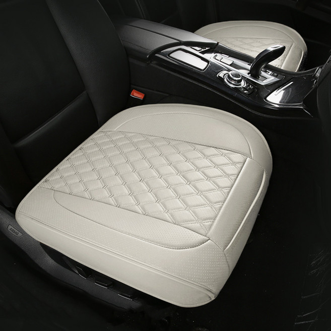 리버폭스 자동차방석 앞좌석 퀼팅타공 가죽방석 준중형 익스텐션 52 x 54 cm, 바닐라베이지, 1개