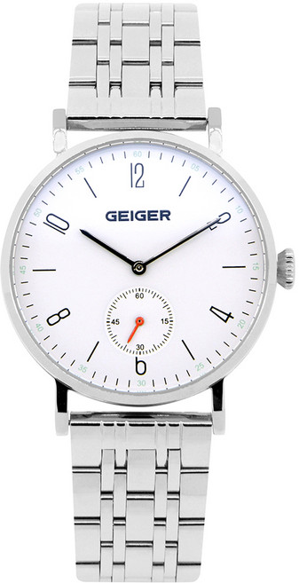 가이거 남성용 메탈시계 GE1163WS_M + 가죽밴드 세트