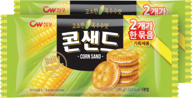 청우식품 콘샌드, 180g, 2개