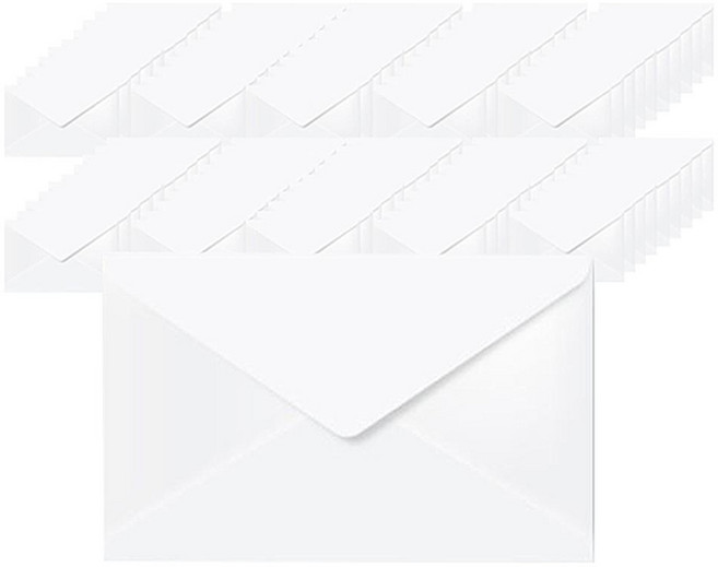 文具村 明信片卡片信封 大號, 100個, 白色