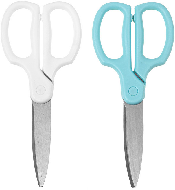 Tamsaa 圓柄剪刀 2入組, 1組, 白色, 藍色