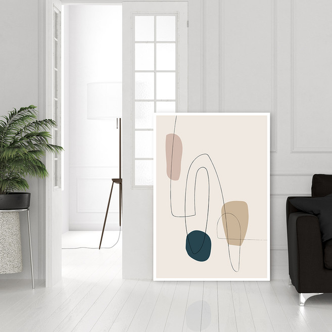 마니앤솔 높이조절 액자테이블 특대, 라인아트 네이비