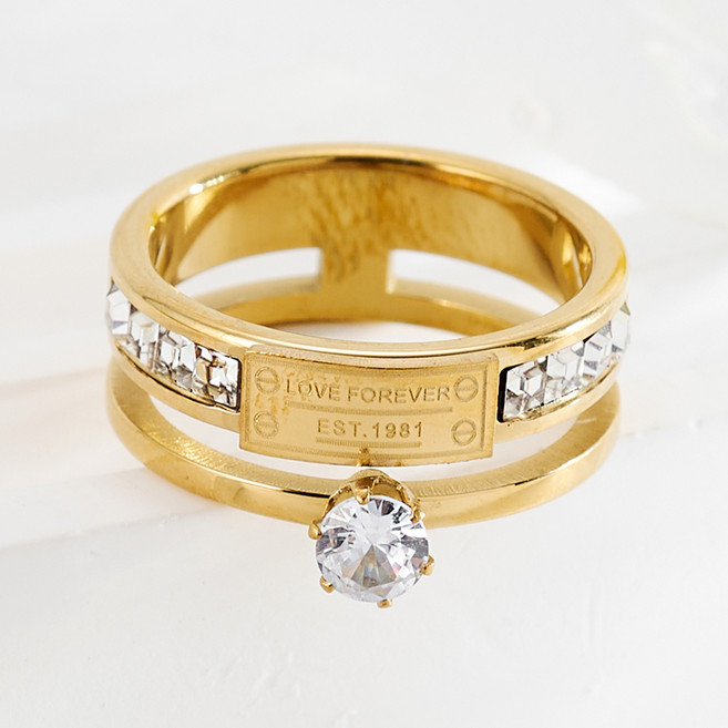 노이드비 여성용 써지컬스틸 큐빅포인트 투라인 반지