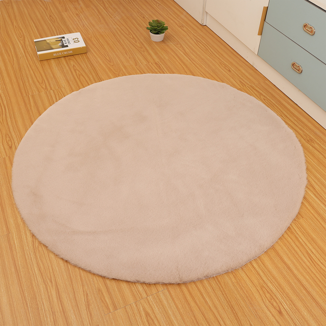 부트핏 도톰한 극세모 원형 러그