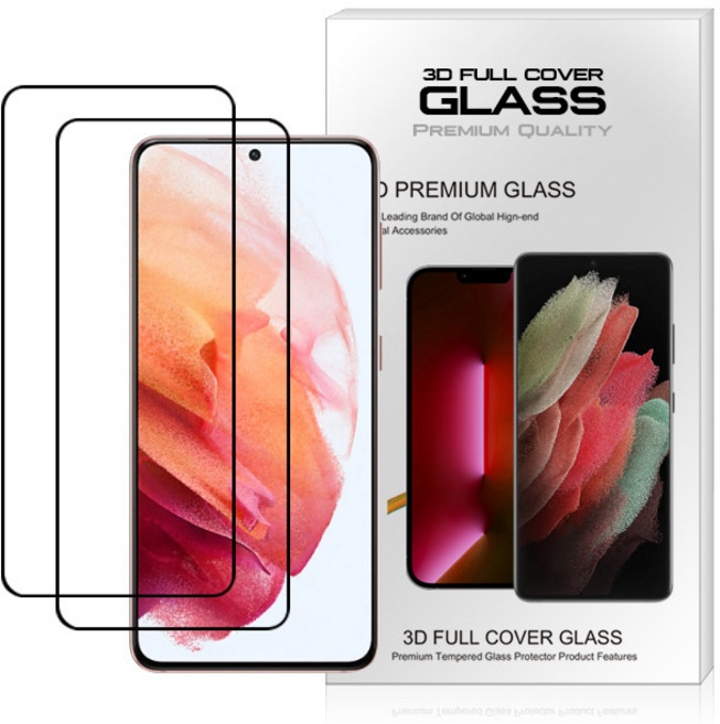 아이엔픽 호환형 풀커버 3D 강화유리 휴대폰 액정보호필름 2p 세트, 1세트