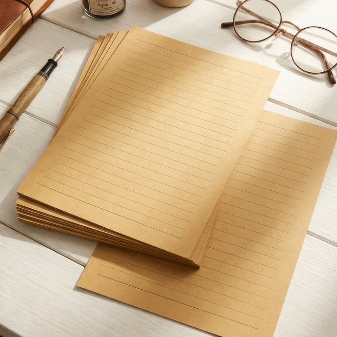 리드홈 진심담아 대용량 감성 편지지 A5, 50개, 크라프트