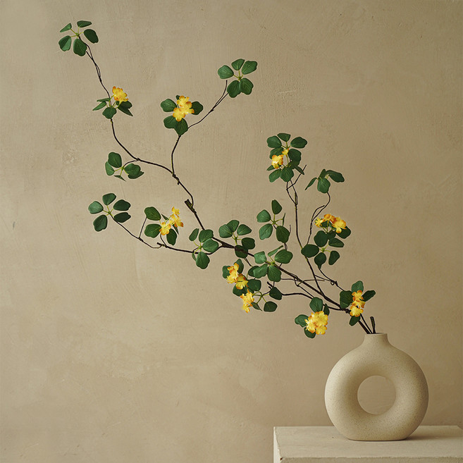 플라우스302 조화 플라워 롱 엔카이셔스 넝쿨, 노랑, 1개