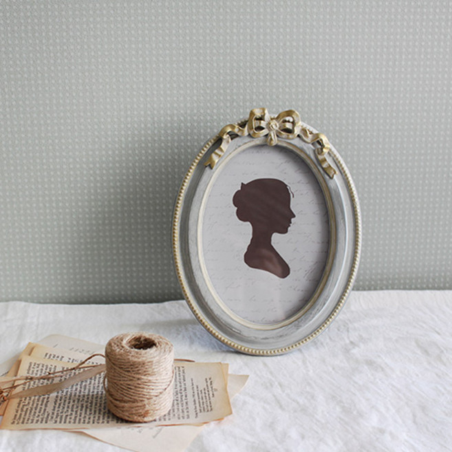 꼬떼따블 오벌 액자 M K39399, 1개, 블루 골드