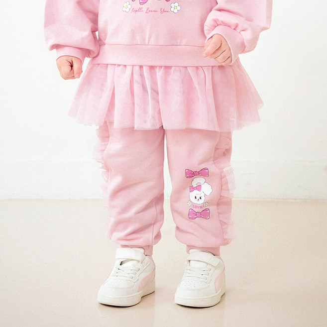 mollimelli 女童花卉兔子紗裙褲