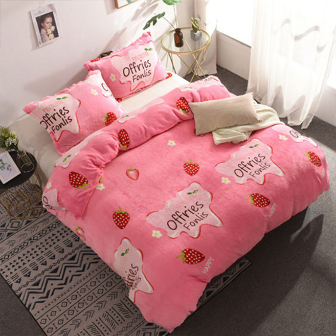 러블리 패턴 부드럽고 따뜻한 겨울 이불커버, 13