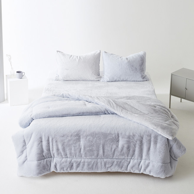 라뽐므 누아쥬 장모 극세사 흡습발열 차렵이불 세트