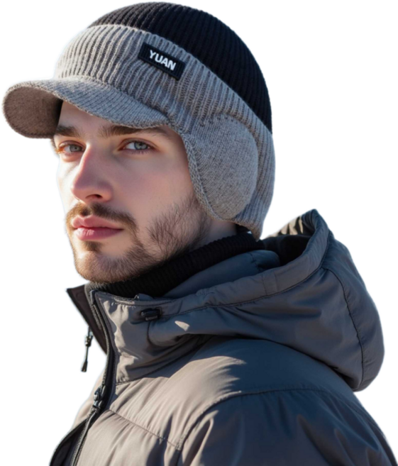 디스티프 겨울 방한 스포츠 귀마개 비니, 블랙, 1개