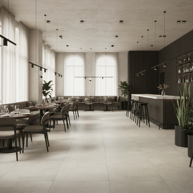 ECKOREA 高級 3T 裝飾地磚 EW056 混凝土圖案地板 600 x 600 x 3 mm, 淺灰色, 9個