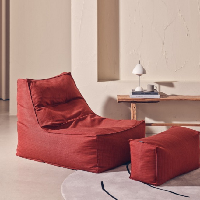 폴리몰리 빈백 + 풋 스툴 세트 607R, 이비자 레드