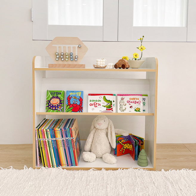 심플룸 아기 책장, 화이트, 3단
