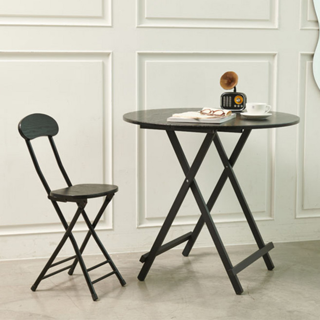 픽차 원형 접이식 테이블, Black