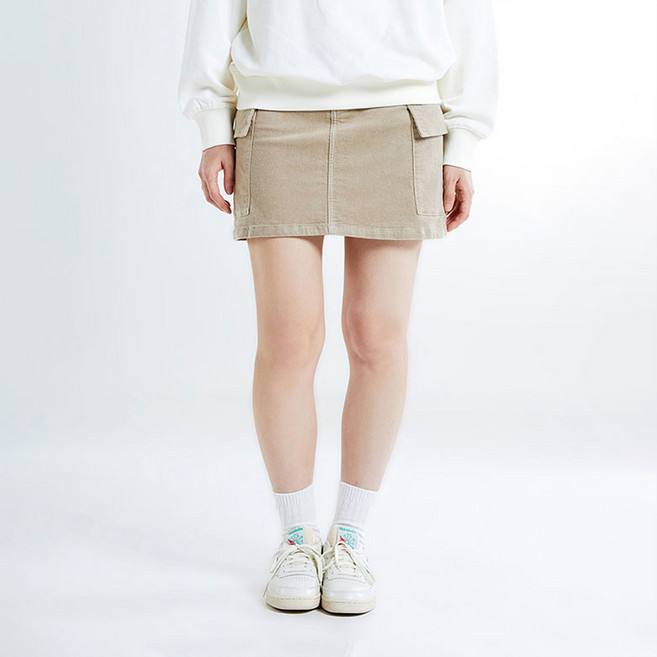 스파오 여성용 코듀로이 카고 미니 스커트 SPWHE4VG03