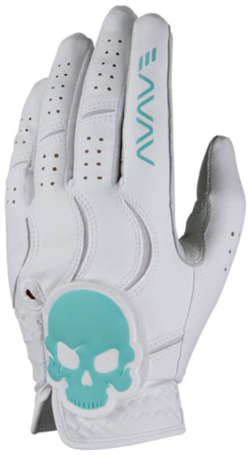 어베이브 여성용 반양피 스컬 에디션 골프장갑 왼손용, 화이트, 1개